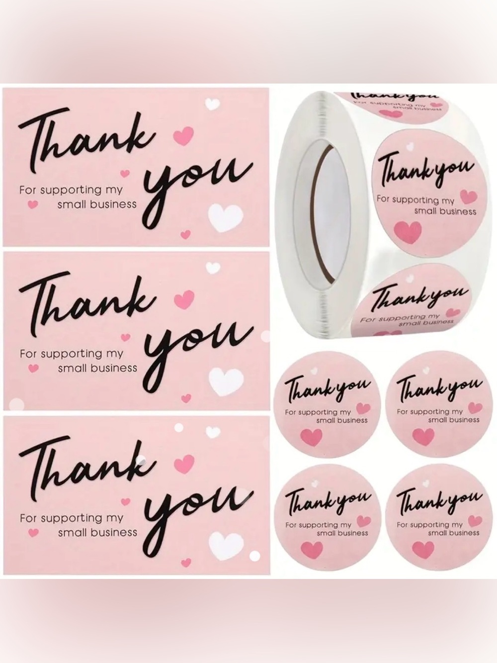 Thank you Small Business Stickers & Cards  550 ct